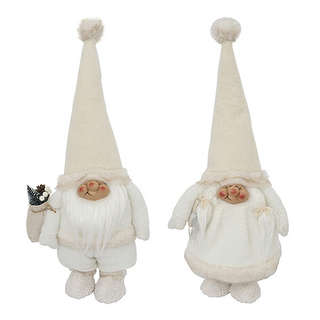 Гном Бригитта / Ларс белый, 50 см, текстиль, Holiday Classics...