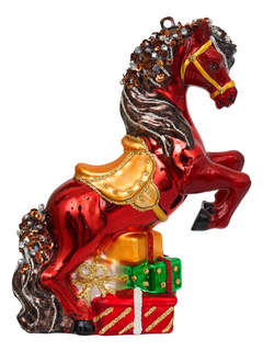 Елочная игрушка 'Лошадка Черри с подарками' 14 см, Символ год...