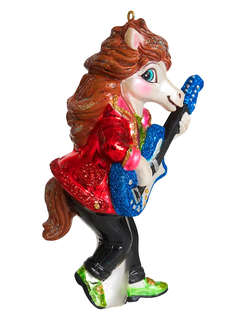 Елочное украшение 'Конь-гитарист' 13 см, Символ года 2026, Ho...