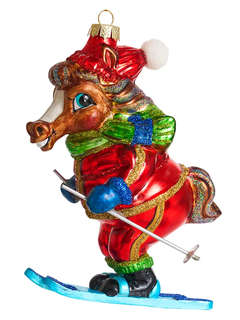 Елочное украшение 'Конь-лыжник' 12 см, Символ года 2026, Holi...