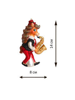 Елочное украшение 'Конь-саксофонист' 14 см, Символ года 2026, Holiday Classics 2
