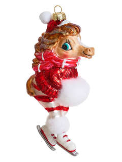 Елочное украшение 'Лошадь-фигуристка с пушистой муфтой' 14 см...