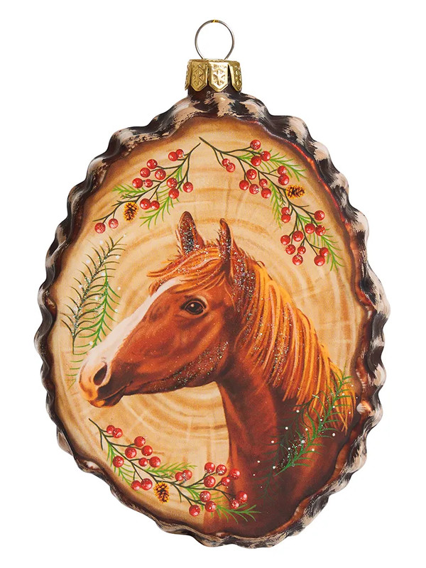 Елочное украшение 'Медальон 'Лошадь' 11 см, Символ года 2026, Holiday Classics