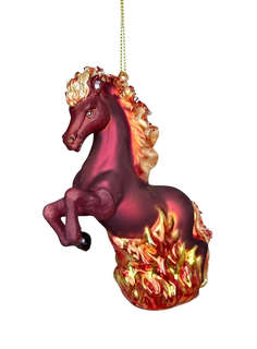Елочное украшение 'Огненная лошадь' 14 см, Символ года 2026, ...