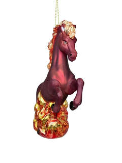 Елочное украшение 'Огненная лошадь' 14 см, Символ года 2026, Holiday Classics, в ассортименте. Цена за 1 шт. 4