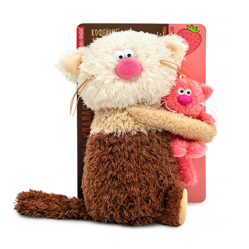 Кофейный Кот Капучино с Клубникой, 19 см, Коллекция 'Сиропчики', BudiBasa