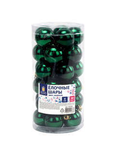 Набор елочных шаров 'Золотая сказка' из 30 штук, d 4 см, зеленые