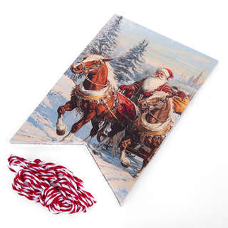 Гирлянда новогодняя 'Ретро', 15 флажков, 10х15 см, картон, 2.5 м 4