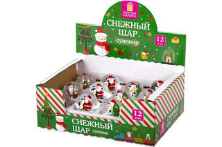 Снежный шар 'Друзья Деда Мороза' d 45мм, полистоун/стекло, в ассортименте. Цена за 1 шт 7