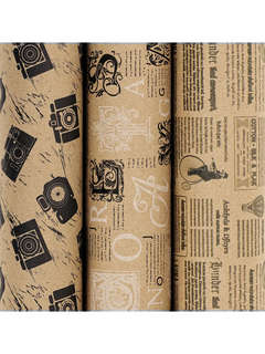 Набор упаковочной крафт-бумаги 'Kraft Casual', 70х100 см, 3 д...