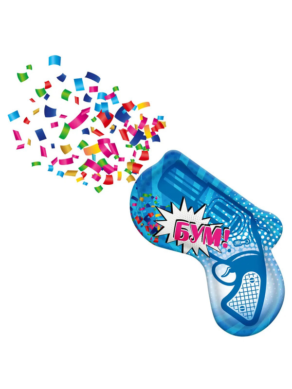 Хлопушка самонадувная 'Пистолет', комплект из 10 штук, с конфетти