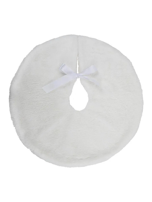 Новогодний коврик под елку, белый, 60 см, полиэстер, подвес