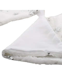 Новогодний коврик под елку белый c серебристыми снежинками 4