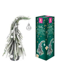 Ель новогодняя искусственная 25 см 'Елка-гном' заснеженная 3