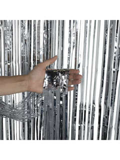 Дождик-занавес для праздника, длина 2 м, ширина 1 м, серебристый 4