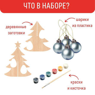 Набор для творчества 'Новогодняя ёлочка', Раскрась и подари 4