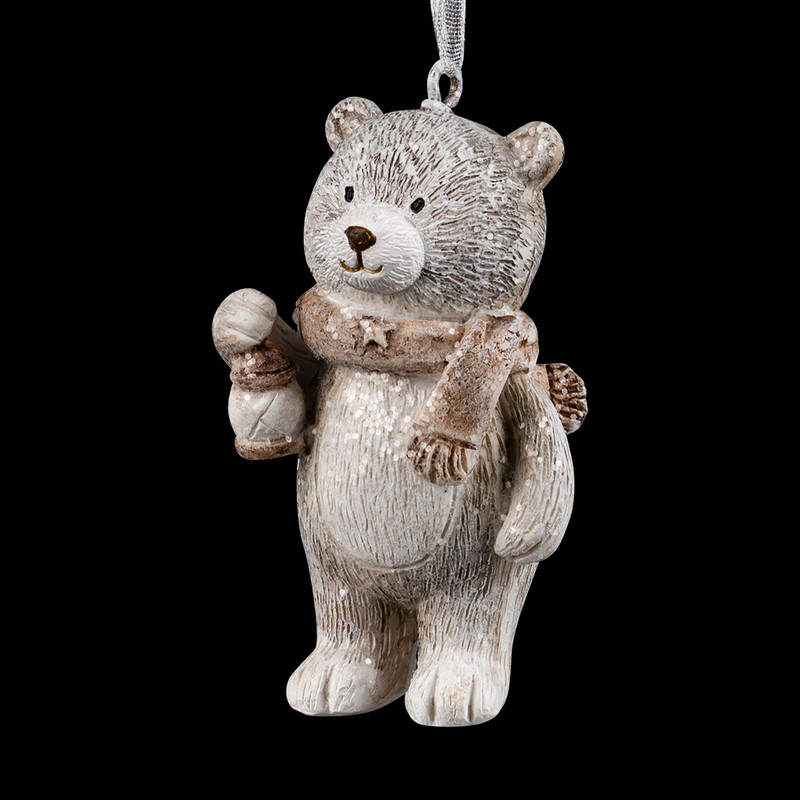 Украшение Мишка с фонарем, 7 см, ErichKrause Decor