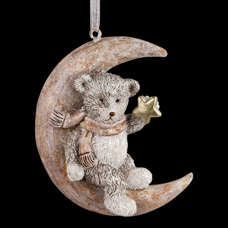 Украшение Мишка на месяце, 7 см, ErichKrause Decor