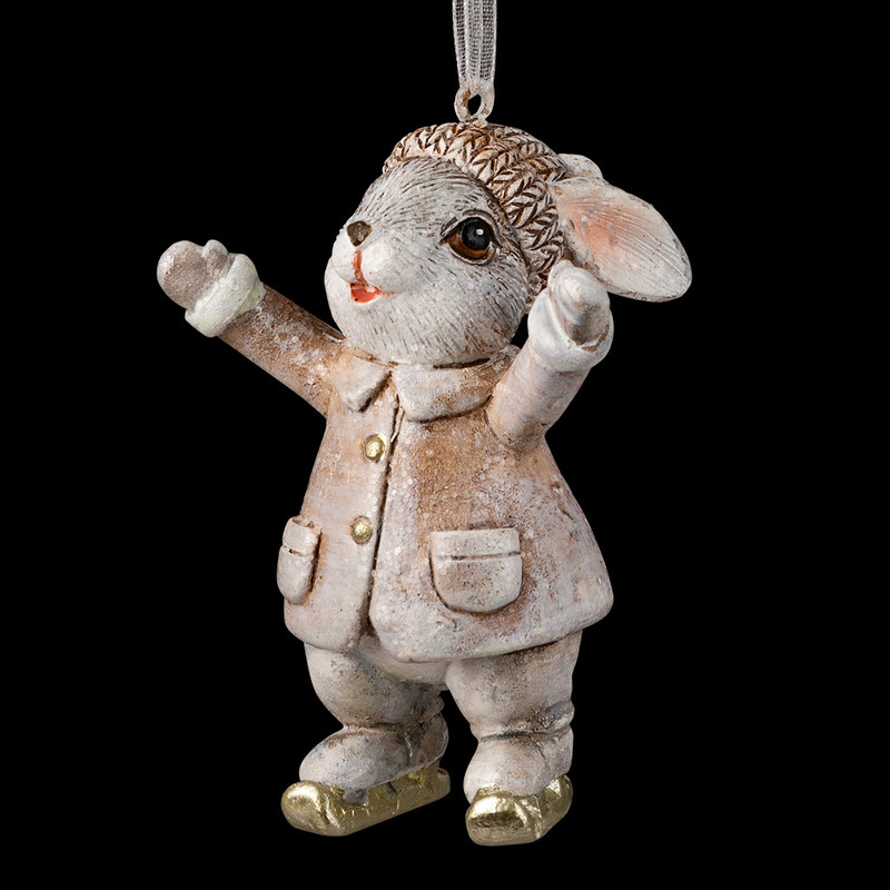 Украшение Зайчик на лыжах, 7 см, ErichKrause Decor