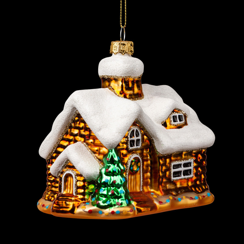 Украшение Заснеженный дом, 10 см, стекло, ErichKrause Decor