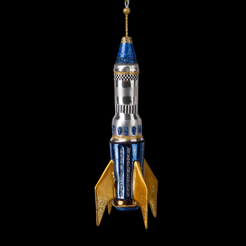 Украшение Ракета, 16 см, стекло, ErichKrause Decor