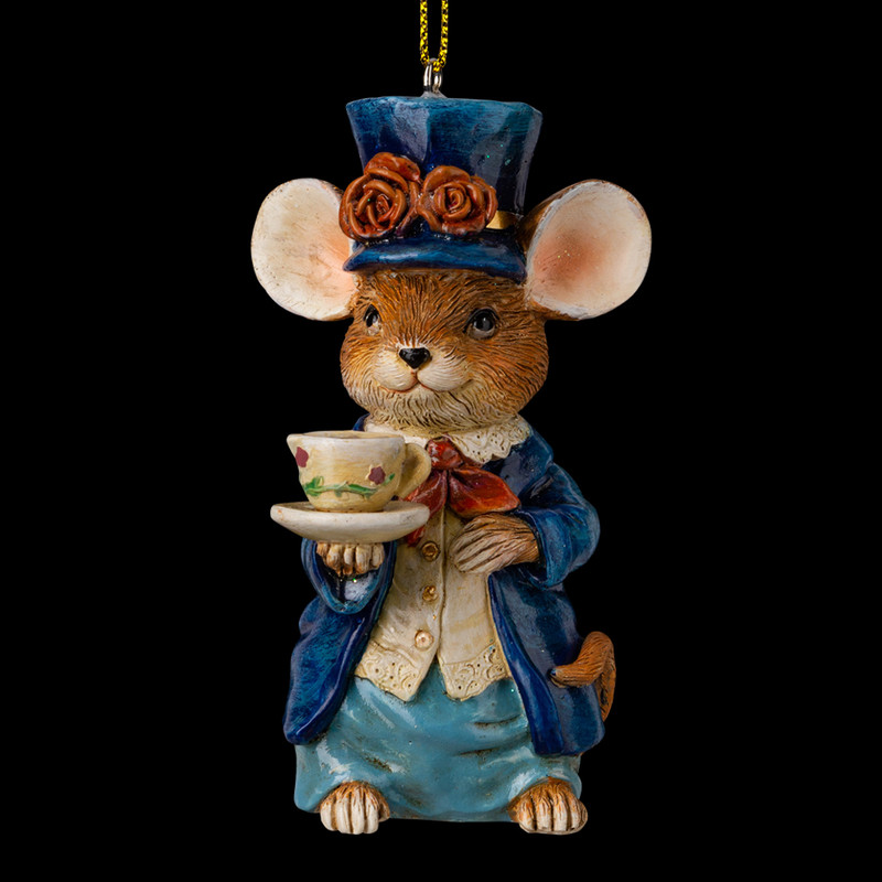 Украшение Мышь на чаепитии, 10 см, ErichKrause Decor
