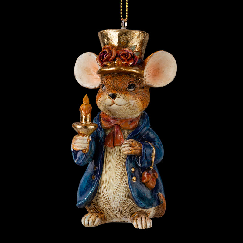 Украшение Мышь со свечой, 10 см, ErichKrause Decor