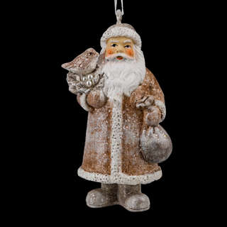 Украшение Дед Мороз с птичкой, 8 см, ErichKrause Decor