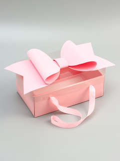 Коробка подарочная с бантом, ручками и прозрачной крышкой, 35x21x15 см 2