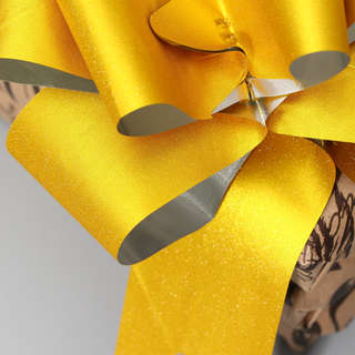 Бант-бабочка, металлизированный с глиттером, №4.5, золотой 2