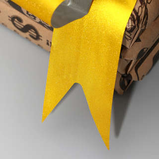 Бант-бабочка, металлизированный с глиттером, №4.5, золотой 3