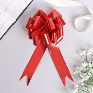 Бант-шар №3 металлик, красный