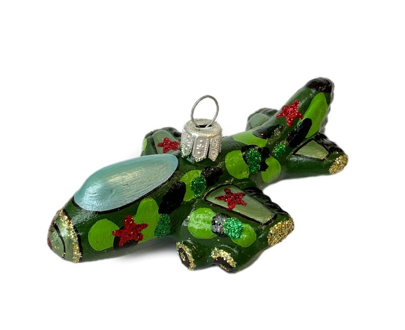 Ёлочное украшение 'Самолет', стекло, в подарочной упаковке