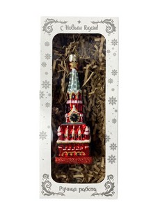 Ёлочное украшение 'Московский Кремль' стекло, 15 см, в подарочной упаковке 3