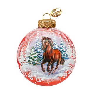 Шар 'Лошадка быстрая' 10 см, стекло, в подарочной упаковке, К...