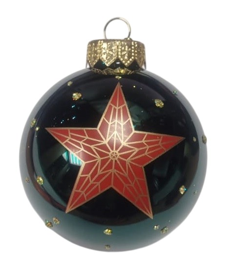 Шар 'Кремлевская звезда' 6.5 см, стекло, в подарочной упаковке, Коломеев