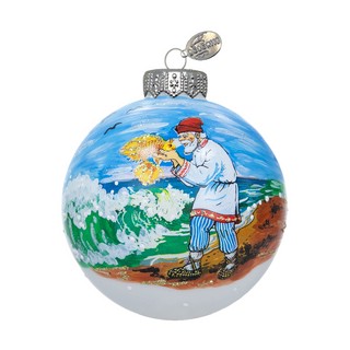 Шар 'Золотая рыбка: Старик' 8 см, стекло, в подарочной упаков...