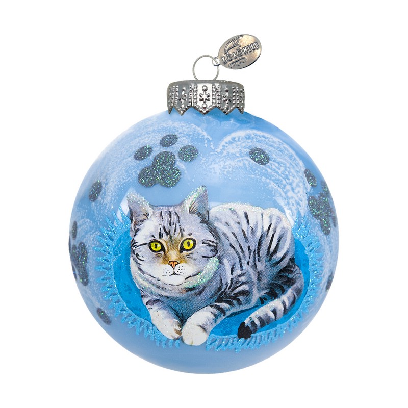 Шар 'Шотланская кошка' 8 см, стекло, в подарочной упаковке, Коломеев