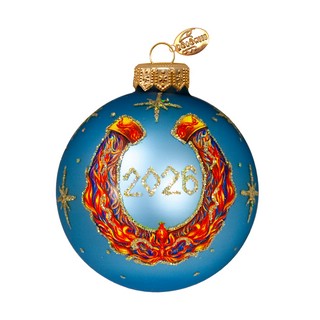 Шар 'Подкова огненная 2026' 8 см, стекло, в подарочной упаков...