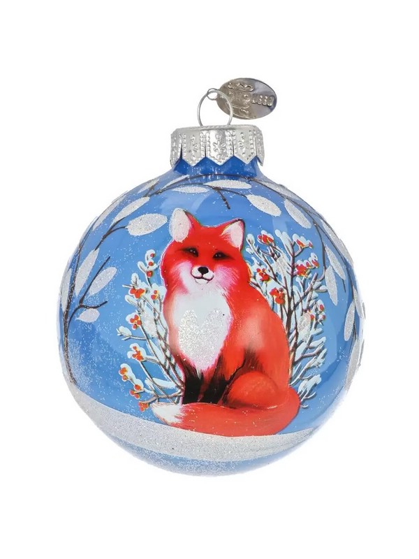 Шар 'Лиса' 8.5 см, стекло, Коломеев аит.КУ-85-194179