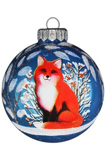 Шар 'Лиса' 8.5 см, стекло, Коломеев аит.КУ-85-194179 2