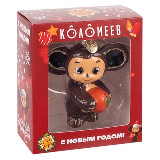 Ёлочное украшение 'Чебурашка с апельсином' 9 см, в подарочной упаковке 3
