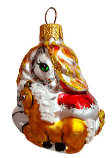 Ёлочное украшение 'Лошадка с малышом' стекло, 8 см, в подароч...