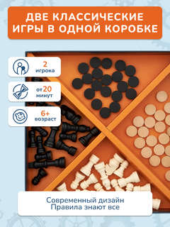 Игра настольная 'Шахматы + Шашки' 3