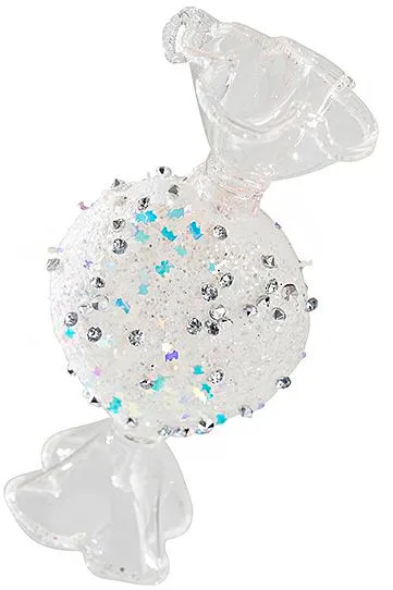 Елочная игрушка Конфета Снежок искристая, 10.5 см, Holiday Classics