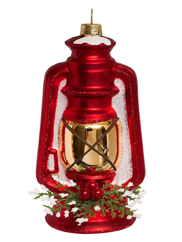 Елочное украшение 'Фонарь Санты' 12 см, стекло, Holiday Classics