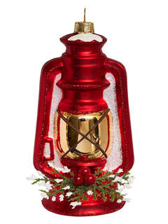 Елочное украшение 'Фонарь Санты' 12 см, стекло, Holiday Classics