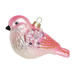Елочная игрушка Розовая Зорянка, 12 см, стекло, Holiday Classics
