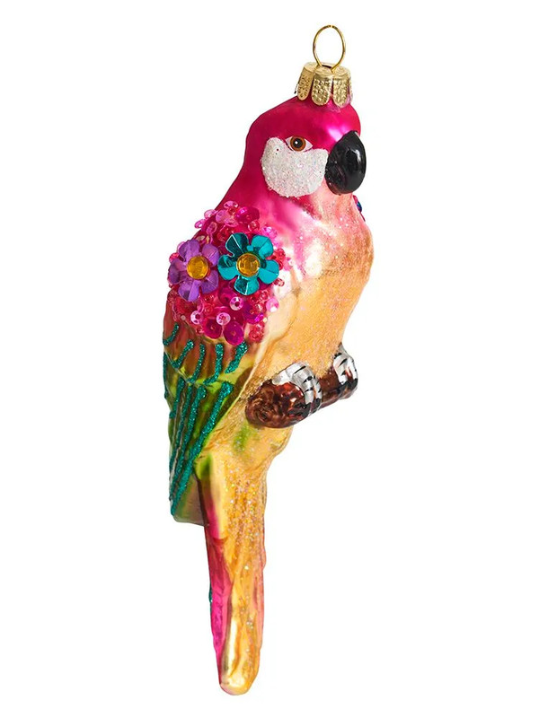 Елочное украшение 'Попугай Лори розовый' 15 см, стекло, Holiday Classics