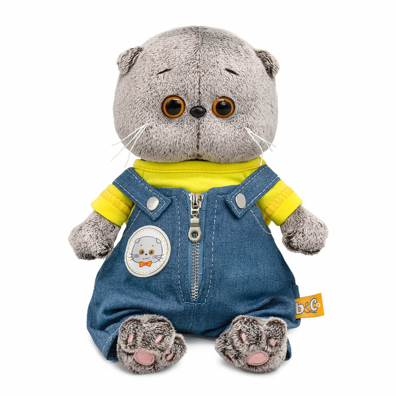 Кот Басик baby в комбинезоне 'Деним', 20 см, BudiBasa